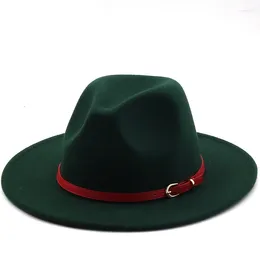 Berets mulheres homens lã branco fedora chapéu largo rand jazz com punk lint cavalheiro elegante senhora mágico