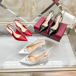 Women's sandals Designer shoes Fashion 8cm high heels New electric lamp fantasy pointed dress shoes Classic red gold buckle party wedding shoes