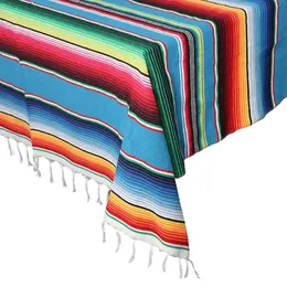 Mexikansk dukduk för fest bröllopsdekorationer Stora fyrkantiga bomullsbordsduk Färgglada omslag 240322
