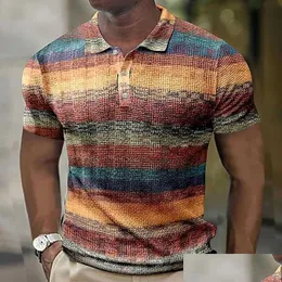 Męskie koszule retro retro 3D nadrukowana koszula męska krótkie rękawowe letnie ubranie oddychanie t-shirt dostawa odzież dhesl
