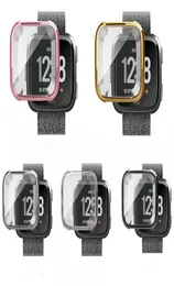Para Fitbit Versa Watch Colorido Slim TPU Protetor de Tela Cheia Protetor de Moldura Protetora Capa Skin8150193