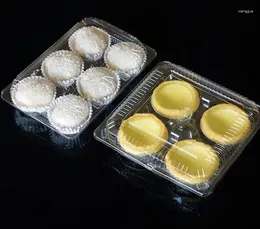 Подарочная упаковка в блистере, прозрачные коробки для торта Mooncake, кекс, печенье, яйцо, пирог, упаковка, 4/6 тортов, SN1706
