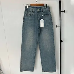 Высококачественные женские джинсы прямого кроя с высокой талией семейства M6 24SS ранней весной, новые классические прямые джинсы с задним карманом и вышивкой из цифровой кожи