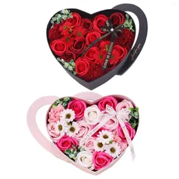 Dekorative Blumen erhalten Valentinstag Dekor für immer Handwerkskunstwerk Seifenblume mit Schachtel für Klassenzimmer Garten Home Party Frauen