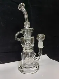 Tiktok 2024 Hot Hitman Hookahs Middle East Glass Bubbler Toro Bong med Smokey Accent Glass Vapor Rigs Oil Rig Glass Recycler Water Pipes med 18,8 mm fog