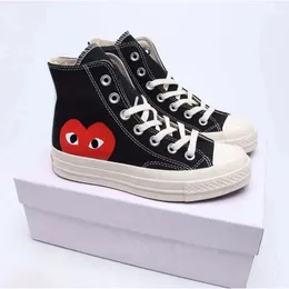 3A Yüksek Top Vintage Commes des Garcons X 1970'ler Tasarımcı Tuval Ayakkabıları Kadınlar Erkekler All Star Classic 70 Chucks Taylors Düşük Çok Kalp Düz Eğitimler Spor Spor ayakkabıları