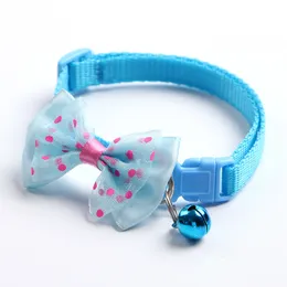 LT1063 Cat Bowtie Collar With Bell Adjustable Pet Neckwear For