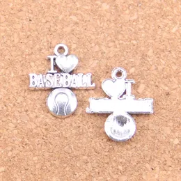 Charms 60st Antik Sier Bronze Plated I Love Baseball Pendant DIY Halsband Armband Bangle fynd 21x19mm Drop Leverans smycken Co Dhizs