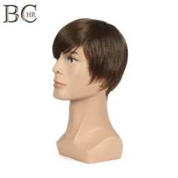 Wigs BCHR Short Straight Synthetic Men Wig for Male Natural Wigs Brown Color Free Shipping Toupee WIGS