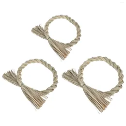 Decorative Flowers Christmas Wreath Frame Rings Grass Fall Decorations For Home Simple Straw Pendant