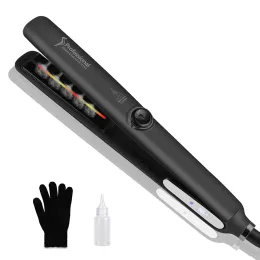 Irons Hair Starten Professional Infrared Steam Rätning Irons Argan Oil Treatment Vapor Flat Iron Hair Flat Iron 110V240V