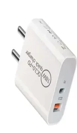 Szybka ładowarka USB typu C PD Szybkie ładowanie na smartfona UE US Plug z QC 30 Phone Chargers2046493