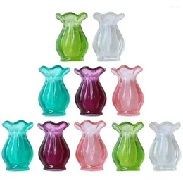Vazolar 10 PCS Mini Vazo Ev Süslemeleri Küçük Minyatür Şişeler Ev Eki Aksesuarları Plastik