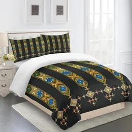 Conjuntos de cama Atacado Luxo Saba Telet Etíope Eritreia Única Cama Dupla Capa de Edredão e 2 Pcs Travesseiro