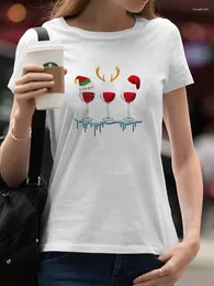 Women's T Shirts Cartoon Sweet Winter Clothing God julkvinnor Skjorta tryck Toppar Tee Lady T-shirts Top T-shirtår Kvinnlig grafik