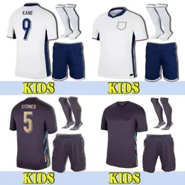 2024 Kits de futebol infantil Camisas de futebol Saka Foden BELLINGHAM RASHFORD INGLATERRA KANE STERLING GREALISH Kit de futebol da equipe nacional