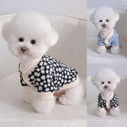 Vestuário para cães Durável Casaco para animais de estimação Suave à pele Bem costurado Textura macia Jaqueta floral Traje Outerwear Fácil de usar