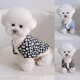 Abbigliamento per cani Cappotto durevole per animali domestici Delicato sulla pelle Giacca floreale con texture morbida e ben cucita Capispalla per costumi Facile da indossare