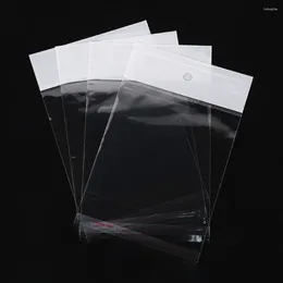 저장 백 500pcs/로트 흰색 카드 머리 자체 접착제 씰 오프 매달린 구멍 투명 플라스틱 보석 장식품 팩 파우치