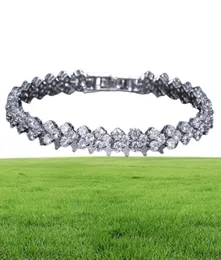 18k vitt guldpläterat zirkonia tennisarmband diamant handkedja för män kvinnor hjärta älskar kristall armband armband älskare gåva val2177390