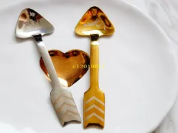 Skedar 200st/Lot Creative Cupid Arrow Love Spoon rostfritt stål Kaffedessert omrörande köksverktyg