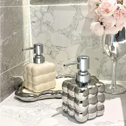 Flüssigseifenspender, 2 Stück, 300 ml, Keramik-Shampoo-Lotion-Handflasche für Badezimmer, Waschraum, Küche, El