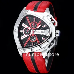 Irregularity Quartz Chronograph Sports Car Mens Watch Shield Shape Oversize Luxury Watches Sapphire Crystal Triangle Designer Wristwatch 46mm