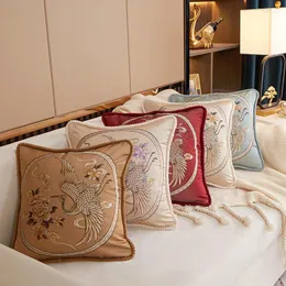 Pillow European Jacquard Home Vintage Cover Sofa Fabric Bedhead Soft Bag Decoration