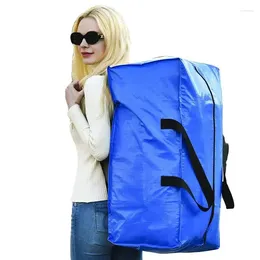 Sacos de armazenamento Bolsa dobrável Saco pesado em movimento extra grande com tiras de mochila Caixas de eplaces Capacidade viajar