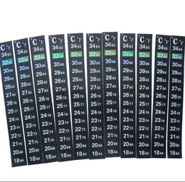 100pcslot 실용적인 지팡이 듀얼 스케일 디지털 수족관 어항 온도계 교환 색상 온도 스티커 Black6104751