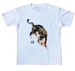 Yakuza Katze Kanji T Shirt Men039s Baumwolle Lustige Chinesische Wort T-shirts Männlich Kurzarm Moive T Shirt S3XL Drucken Tier tees Shi9581348