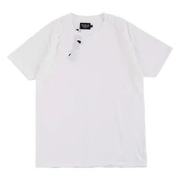 Skyalan novo verão algodão high street mendigo desgastar masculino manga curta camiseta guangzhou masculino