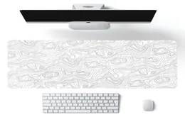 Grande arte mousepad branco preto protetor de mesa almofada na mesa tapete do computador xxl mouse pad estendido deskmat gift7043887