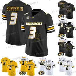 Camisas de futebol personalizadas da NCAA Missouri Tigers Brady Cook Nick Bolton Cody Schrader Luther Burden III Joseph Charleston Kris Abrams-Draine Sam Horn