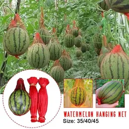 Aufbewahrungstaschen 10 stücke Obst Kunststoff Mesh Tasche Wassermelone Melone Wachsen Schutz Gewächshaus Net Griff Nylon Gemüse Kordelzug Han W5O2