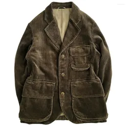 Herrjackor plus storlek 5xl corduroy klänning kostym jacka vår höst bomull överrockar man blazer kappa affärs vintage europeiska märke