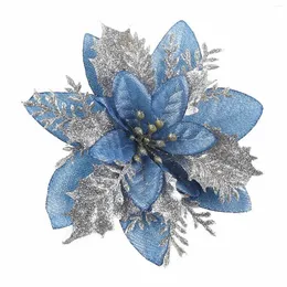 장식용 꽃 축제 화환 장식 시뮬레이션 꽃 액세서리 인공 식물 천 플라스틱 15cm 레드 와인 골드 블루