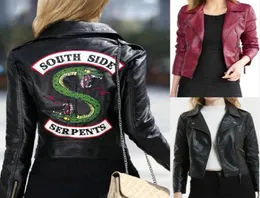 2019 Riverdale PU Baskılı Southside Riverdale Serpents Ceketler Kadın Serpentler Sokak Giyim Deri Ceket6183917