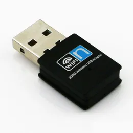 Nätverksadaptrar 300 Mbps USB WiFi Adapter RTL8192 Chipset 2,4 GHz 300m trådlös mottagare Wi-FNGLE-kort för PC Laptop Delivery Comp OTH5I