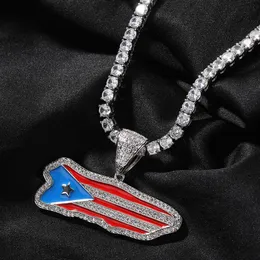 Хип-хоп Медный материал Подвеска с флагом Уличная классика с бриллиантами, капающее масло, модное мужское ожерелье