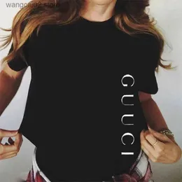 Женская футболка Женская модная хлопковая футболка с круглым вырезом Винтажные короткие топы Элегантная женская повседневная футболка из джерси Роскошная женская базовая футболка T240402