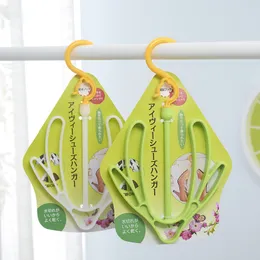 Double hook plastic multi use drying clothes rack shoe drying hook