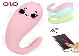 Olo Silicone Monster Pub Vibrator App Bluetooth Wireless Remote Control GSpot Massage 8 Frekvens Vuxen Game Sex Toys for Women C8825277