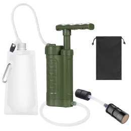 Survival Wasserreiniger-Pumpe, Wasserfiltrationssystem mit 0,01 Mikron Wasserfilter, tragbare Outdoor-Camping-Notfall-Überlebensausrüstung