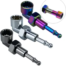 Mini Rainbow Metal Screw Smoking Pipes med filter Munnstycke Portable Dry Herb Tobacco 4 DELS TACKABEAble Handrör Rök Puff Tool