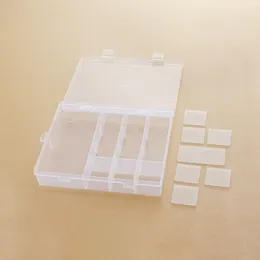 Pp14 destacável transparente plástico jóias brinquedo ferragem parafuso peças papelaria desktop maquiagem acabamento caixa de armazenamento
