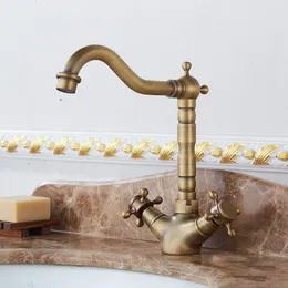 All Copper Antique Single Hole Faucet Custom Lift Wash Basin kran Kök varmt och kallt kran