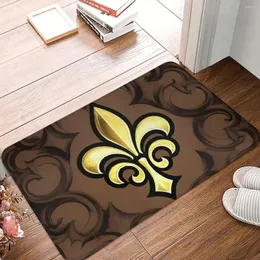 Tappeti Fleur de lys tappetino da letto royal gold tappeto casa decorazione moquette da cucina da cucina