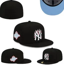 Бейсбол Янкиз Облегающие шляпы Классические чемпионы Мировой серии Хип-хоп Спорт SOX Полностью закрытые кепки размера LA NY 1995 Stitch Heart "Series" Love Hustle Flowers a34
