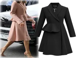 Women039s Trench Coats Swyivy Ladies Design Женщина Long Blazer Женская панель элегантные женщины 2021 Out9377848